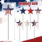 Pickmesh 6 Pcs 12" H Metal American Yard Sign Patriotic Metal USA Flag Yard Sign Barn Garden Stake for Planter Pot Walkway Pathway Independence Day Outdoor Decor 4th of July Lawn Decoration(Star)
