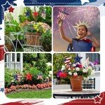 Pickmesh 6 Pcs 12" H Metal American Yard Sign Patriotic Metal USA Flag Yard Sign Barn Garden Stake for Planter Pot Walkway Pathway Independence Day Outdoor Decor 4th of July Lawn Decoration(Star)