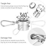 Bubblythe 2 Pack Flag Poles for House, 6 FT Flag Pole Kit with 2 No-Tangle Aluminum Ring Clips and Holder Mounting Bracket, Heavy Duty Stainless Steel Flag Poles for Outside House, Boat Flagpole, 6ft