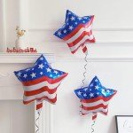 4th of July Balloon Garland Arch Kit,100pcs Navy Blue Red White Balloons Arch With Paper Banner For Independence Day Patriotic Party Supplies, July 4th Balloon Decorations with Shiny Stars Pendants