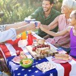 ​Quera 50 Pack Patriotic Party Supplies Stars Firework Paper Napkins 4th of July Memorial Day Independence Day Holiday Kitchen Table Decoration, 6.5'' X 6.5'' Red, White,Blue.​