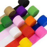 MAQIHAN Party Crepe Paper Streamers - 12 Rolls 984ft Crepe Paper Halloween Thanksgiving Christmas Valentine's St. Patrick's July 4th Patriotic Independence Day Wedding Baby Shower Party Decorations