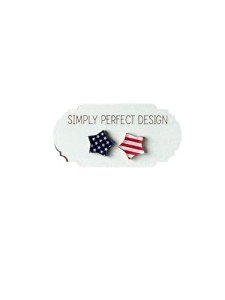 Simply Perfect Design - Patriotic American Flag Stud Earrings for Women, Hypoallergenic and Cute - Acrylic USA Jewelry, Perfect Fashion Accessories & Gifts - July 4th - Independence Day Stars