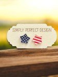 Simply Perfect Design - Patriotic American Flag Stud Earrings for Women, Hypoallergenic and Cute - Acrylic USA Jewelry, Perfect Fashion Accessories & Gifts - July 4th - Independence Day Stars
