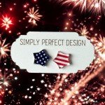 Simply Perfect Design - Patriotic American Flag Stud Earrings for Women, Hypoallergenic and Cute - Acrylic USA Jewelry, Perfect Fashion Accessories & Gifts - July 4th - Independence Day Stars