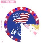 Sozize Easter Tree Skirt 4th of July Tree Skirt American Flag Day Memorial Day Patriotic Stars 36 Inch Double Sided Print Mat Independence Day Easter Christmas Tree Skirt for Holiday Party Decoration