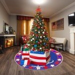 Sozize Easter Tree Skirt 4th of July Tree Skirt American Flag Day Memorial Day Patriotic Stars 36 Inch Double Sided Print Mat Independence Day Easter Christmas Tree Skirt for Holiday Party Decoration