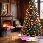 Sozize Easter Tree Skirt 4th of July Tree Skirt American Flag Day Memorial Day Patriotic Stars 36 Inch Double Sided Print Mat Independence Day Easter Christmas Tree Skirt for Holiday Party Decoration