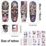 Fourth of July Tattoos Independence Day Temporary Tattoo Sleeve Patriotic United States American Flag Tattoos Face Stickers US Memorial Day USA Full Arm 4th of July Decorations for Men Women Kids