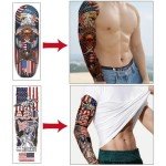 Fourth of July Tattoos Independence Day Temporary Tattoo Sleeve Patriotic United States American Flag Tattoos Face Stickers US Memorial Day USA Full Arm 4th of July Decorations for Men Women Kids