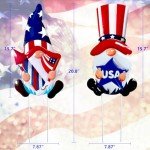 YiKizy 2 Packs 4th of July Decorations Yard Stakes Sign, 23 Inch Metal Gnome Stake, Waterproof Outdoor Red White and Blue Holiday Outdoor Garden Welcome Signs Yard Lanwn Stake
