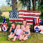 YiKizy 2 Packs 4th of July Decorations Yard Stakes Sign, 23 Inch Metal Gnome Stake, Waterproof Outdoor Red White and Blue Holiday Outdoor Garden Welcome Signs Yard Lanwn Stake