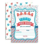 Amanda Creation Fourth of July Popsicle Party Fill In Invitations set of 20 with envelopes. Perfect for Summer parties, graduation, family reunions, barbeques, birthdays and more
