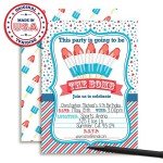 Amanda Creation Fourth of July Popsicle Party Fill In Invitations set of 20 with envelopes. Perfect for Summer parties, graduation, family reunions, barbeques, birthdays and more