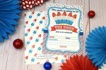 Amanda Creation Fourth of July Popsicle Party Fill In Invitations set of 20 with envelopes. Perfect for Summer parties, graduation, family reunions, barbeques, birthdays and more