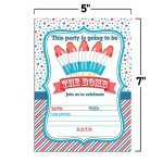Amanda Creation Fourth of July Popsicle Party Fill In Invitations set of 20 with envelopes. Perfect for Summer parties, graduation, family reunions, barbeques, birthdays and more