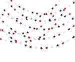 8 Strands Patriotic Star Streamers Banner Garland Red White Blue for 4th of July Memorial Day Independence Day Celebration Veterans Day Party Holiday Decorations (8pack Banner Garland)