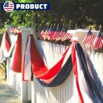LinaGarten 2Pack Patriotic Bunting US Flag Decorations 4th of July Decor 2x20 Ft Large Red, White & Blue Baner Veterans Day Memorial Days Celebration Outdoor Porch Garden