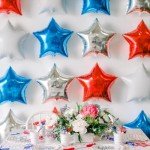 Red Blue Star Balloons,10Pcs Blue Silver Star Shaped Foil Balloons,18Inch Red Helium Mylar Balloons for Brithday,Anniversary,Independence Day Party Decorations