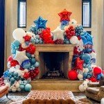 Red Blue Star Balloons,10Pcs Blue Silver Star Shaped Foil Balloons,18Inch Red Helium Mylar Balloons for Brithday,Anniversary,Independence Day Party Decorations
