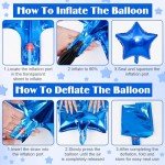 Red Blue Star Balloons,10Pcs Blue Silver Star Shaped Foil Balloons,18Inch Red Helium Mylar Balloons for Brithday,Anniversary,Independence Day Party Decorations