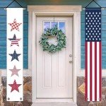 GPGHE 4th of July Door Banner Stars Stripe Hanging Banner Independence Day Memorial Day Patriotic Porch Sign Home Yard Indoor Outdoor Decoration 12 x 71 Inch