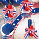 Yalikop Wood Patriotic Tiered Tray Decor (Cute Style), 3 Pieces, Small, Independence Day Party Home Table Decoration