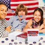 Tisancy 100 Sets Patriotic Greeting Cards with Envelopes Stickers American Flag Patriotic Thank You Cards for Military Veteran July 4th Memorial Day(Vivid Flag)