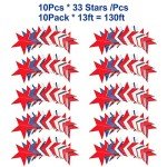 10 Pack 4th of July Decorations Red White and Blue Decorations - 130Ft/330 4th of july garland Patriotic Star Streamers Banner Garland Hanging Independence Day Fourth July Decor Memorial Day