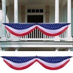 Wehhbtye 2PCS Patriotic Bunting Decorations-8.9x2.5 Feet 4th of july Outdoor Hanging Banner Flag,American Stars and Stripes Independence Day Flag for Memorial Day Porch Labor Day Yard Outside Party