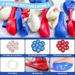 Wanlabaner 4th of July Balloons 30-Count Kit - Red White Blue Patriotic Latex Balloons with Stars & "4th of July" Printed, Independence Day Party Decorations