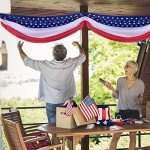 Wehhbtye 2PCS Patriotic Bunting Decorations-8.9x2.5 Feet 4th of july Outdoor Hanging Banner Flag,American Stars and Stripes Independence Day Flag for Memorial Day Porch Labor Day Yard Outside Party