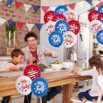 Wanlabaner 4th of July Balloons 30-Count Kit - Red White Blue Patriotic Latex Balloons with Stars & "4th of July" Printed, Independence Day Party Decorations