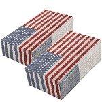 100 Pieces Patriotic Guest Napkins American Flag 3-Ply Disposable Paper Napkins 4th of July Hand Towel Decorative Dinner Napkin for Independence Day Kitchen Bathroom Party Tableware
