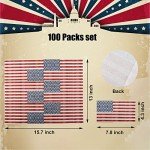 100 Pieces Patriotic Guest Napkins American Flag 3-Ply Disposable Paper Napkins 4th of July Hand Towel Decorative Dinner Napkin for Independence Day Kitchen Bathroom Party Tableware