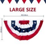 2x4 Ft American Pleated Fan Flag, American Flag Bunting Patriotic Half Fan Bunting Flag, Bunting Flags Indoor Outdoor for 4th of July Decoration Memorial Day (Set of 5)
