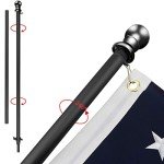 USA Flag Co. Flag Pole Free-Spin Anti-Wrap Residential or Commercial 6ft Outdoor Flagpole (Classic Black)