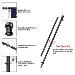 USA Flag Co. Flag Pole Free-Spin Anti-Wrap Residential or Commercial 6ft Outdoor Flagpole (Classic Black)