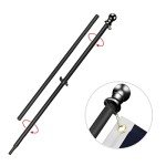 USA Flag Co. Flag Pole Free-Spin Anti-Wrap Residential or Commercial 6ft Outdoor Flagpole (Classic Black)