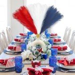 Agusbagli 30pcs 4th of July Decorations Faux Pampas Grass, 21.6in Red White and Blue Artificial Pompous Grass Patriotic Fake Pampas Stems Vase Filler for Home Table Independence Day Memorial Day