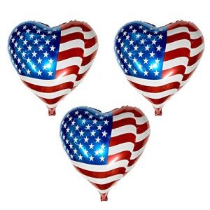 Mllxon 4th of July Balloons, American Flag Balloons, Patriotic Balloons for Independence Day Party Decorations Supplies,3PCS