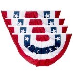 3 x 6 Ft American Flags Bunting, 4 Pack Bunting Flags Outdoor, Fourth Of July Decorations Pleated Fan Flag, Patriotic Bunting For Outside