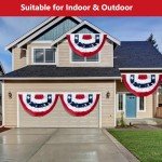 3 x 6 Ft American Flags Bunting, 4 Pack Bunting Flags Outdoor, Fourth Of July Decorations Pleated Fan Flag, Patriotic Bunting For Outside