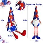 2Pcs 4th of July Patriotic Gnomes Plush Decorations - Mr & Mrs Handmade Swedish Tomte Gnomes Ornaments for Patriotic Party Table Decor- Fourth of July Party Home Mantle Fireplace Decor