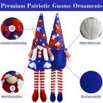 2Pcs 4th of July Patriotic Gnomes Plush Decorations - Mr & Mrs Handmade Swedish Tomte Gnomes Ornaments for Patriotic Party Table Decor- Fourth of July Party Home Mantle Fireplace Decor