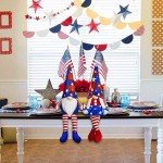 2Pcs 4th of July Patriotic Gnomes Plush Decorations - Mr & Mrs Handmade Swedish Tomte Gnomes Ornaments for Patriotic Party Table Decor- Fourth of July Party Home Mantle Fireplace Decor