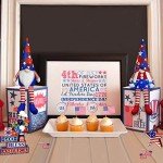 2Pcs 4th of July Patriotic Gnomes Plush Decorations - Mr & Mrs Handmade Swedish Tomte Gnomes Ornaments for Patriotic Party Table Decor- Fourth of July Party Home Mantle Fireplace Decor