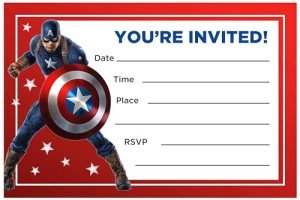 Set of 20 Super Soldier America -Themed Happy Birthday Invitation Cards & Envelopes - Lightweight (240g), Postcard Style Invites for the Perfect Party Pack