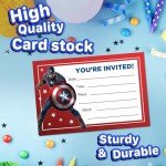 Set of 20 Super Soldier America -Themed Happy Birthday Invitation Cards & Envelopes - Lightweight (240g), Postcard Style Invites for the Perfect Party Pack
