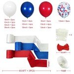 Red Blue White Party Decorations Ribbon Fabric Fringe Hanging Curtain Streamer Backdrop Balloon Garland for 4th of July American Independence Day USA National Day Patriotic Birthday Graduation Wedding